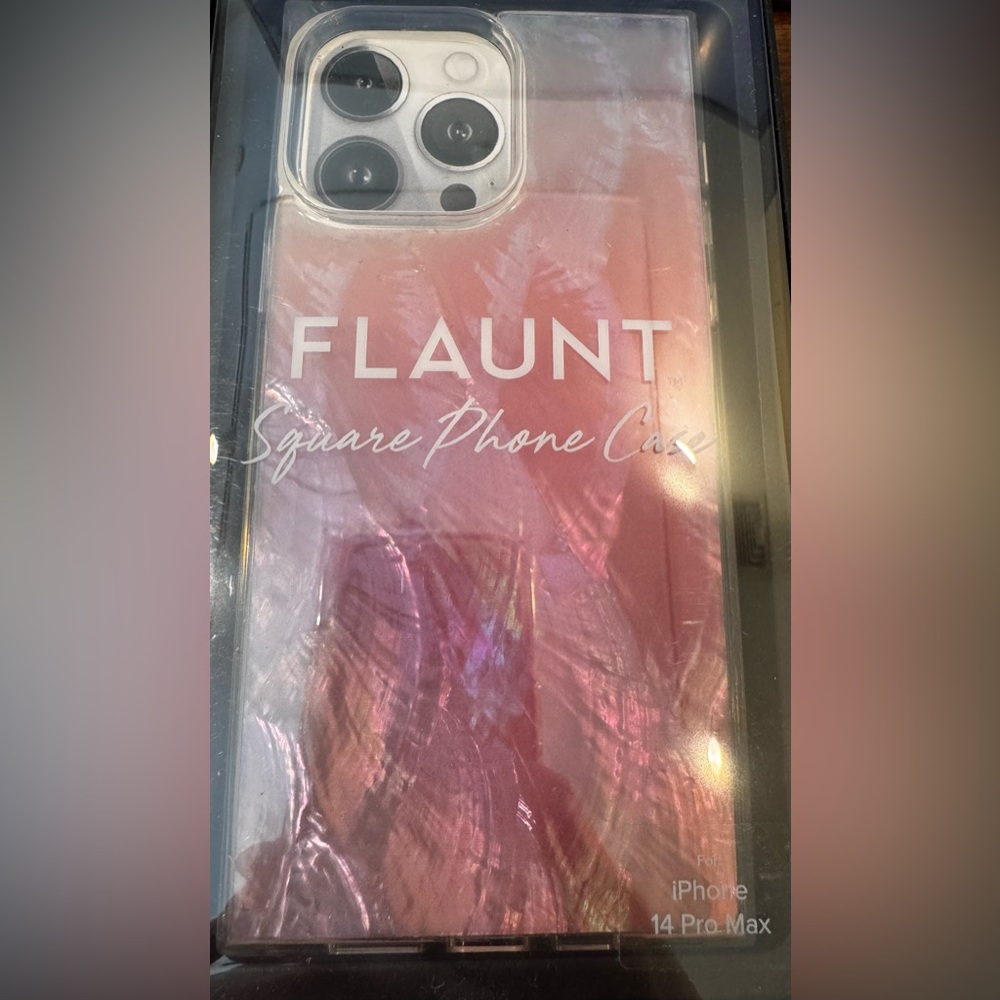 Flaunt Square Pink Mother of Pearl 14 Pro Max IPhone Case - Picture 4 of 4